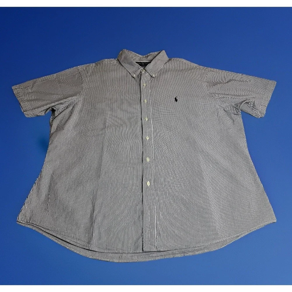 Polo Ralph Lauren Men's Striped‎ Cotton Button-Down Shirt Pony Logo XXL